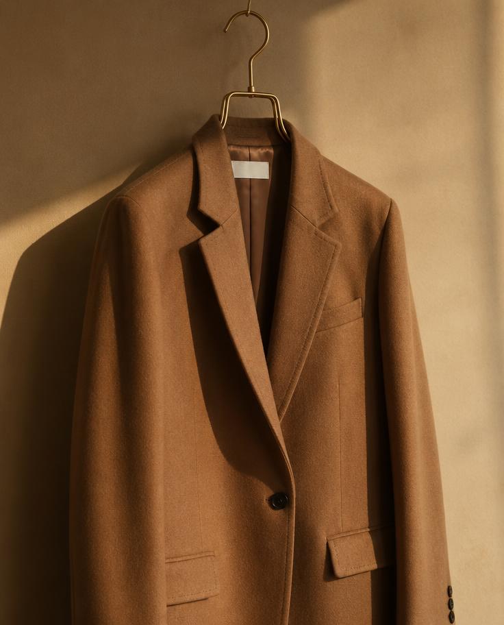 Blazer camel de lã